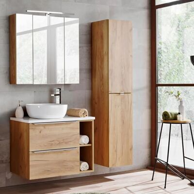 Conjunto de Baño PETITS-MEUBLES - 80cm, 2 Nichos y Columna Conjunto de Baño PETITS-MEUBLES - 80cm, 2 Nichos y Columna