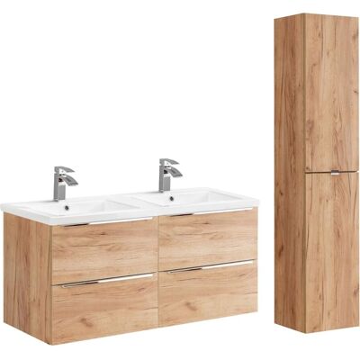 PETITS-MEUBLES April Madera - Ensemble salle de bain double vasque - Publicité PETITS-MEUBLES April Madera - Ensemble salle de bain double vasque - Publicité