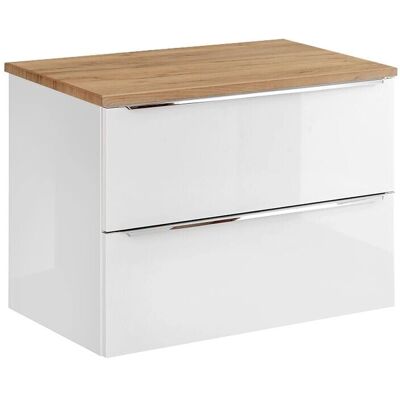 PETITS-MEUBLES Mueble de baño April 80cm Blanco y Madera PETITS-MEUBLES Mueble de baño April 80cm Blanco y Madera