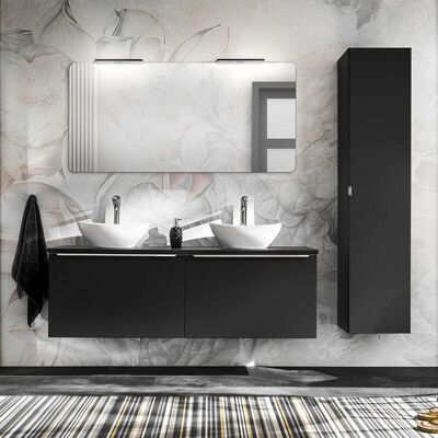 PETITS-MEUBLES Conjunto lavabo doble 160cm Eros Negro PETITS-MEUBLES Conjunto lavabo doble 160cm Eros Negro