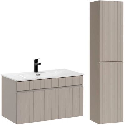 PETITS-MEUBLES Conjunto de baño - 80cm Blanco y Cachemira PETITS-MEUBLES Conjunto de baño - 80cm Blanco y Cachemira