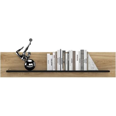 Estantería de pared Elara Petits Meubles - Mural, Negro y Madera - Estantería mural Estantería de pared Elara Petits Meubles - Mural, Negro y Madera - Estantería mural