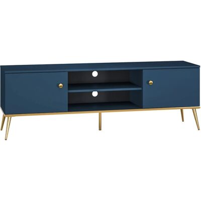 PETITS-MEUBLES Thalia Azul Mueble TV - 2 puertas 160cm PETITS-MEUBLES Thalia Azul Mueble TV - 2 puertas 160cm