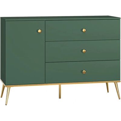 PETITS-MEUBLES Thalia Verde Buffet - Aparador con 1 puerta y 3 cajones PETITS-MEUBLES Thalia Verde Buffet - Aparador con 1 puerta y 3 cajones