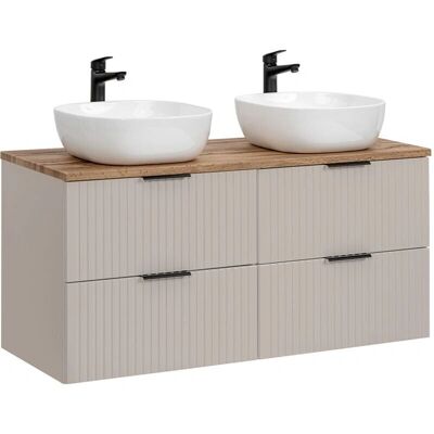 PETITS-MEUBLES Mueble doble lavabo Adriel - Suspensión, 4 cajones, 2 lavabos PETITS-MEUBLES Mueble doble lavabo Adriel - Suspensión, 4 cajones, 2 lavabos