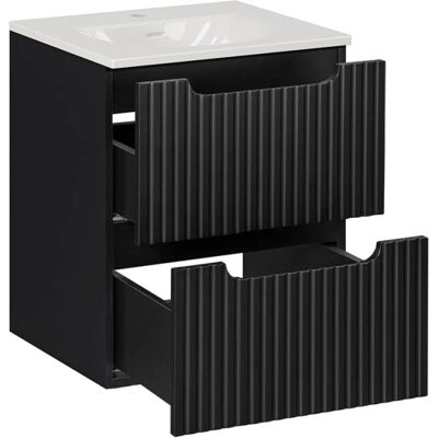 PETITS-MEUBLES Riva Meuble de salle de bain noir 50cm - Lavabo inclus - Publicité PETITS-MEUBLES Riva Meuble de salle de bain noir 50cm - Lavabo inclus - Publicité
