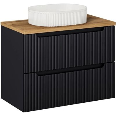 Meuble de Salle de Bain PETITS-MEUBLES Riva - Suspendu, 2 Tiroirs, Noir - Publicité Meuble de Salle de Bain PETITS-MEUBLES Riva - Suspendu, 2 Tiroirs, Noir - Publicité
