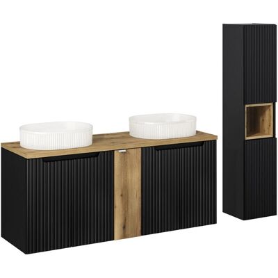 PETITS-MEUBLES Ensemble double vasque - Mobilier salle de bain 140cm - Publicité PETITS-MEUBLES Ensemble double vasque - Mobilier salle de bain 140cm - Publicité