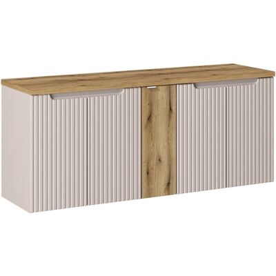 PETITS-MEUBLES Mueble de baño 140cm - 5 puertas, Cachemira y Madera PETITS-MEUBLES Mueble de baño 140cm - 5 puertas, Cachemira y Madera