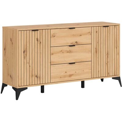 PETITS-MEUBLES Mao Aparador - 2 puertas, 3 cajones, 150cm, Madera PETITS-MEUBLES Mao Aparador - 2 puertas, 3 cajones, 150cm, Madera