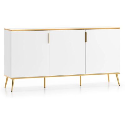 PETITS-MEUBLES Zora Blanco y Dorado Bufé de 3 Puertas PETITS-MEUBLES Zora Blanco y Dorado Bufé de 3 Puertas