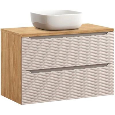 Meuble de salle de bain Elora Beige Bois 90cm PETITS-MEUBLES - Publicité Meuble de salle de bain Elora Beige Bois 90cm PETITS-MEUBLES - Publicité