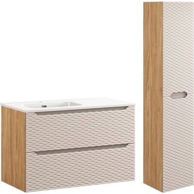 Conjunto de Muebles de Baño PETITS-MEUBLES - Madera Beige 90cm Conjunto de Muebles de Baño PETITS-MEUBLES - Madera Beige 90cm