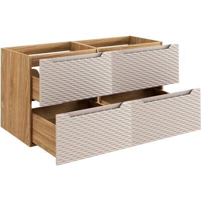 PETITS-MEUBLES Elora Mueble de baño - 120cm, 4 cajones, Beige y madera PETITS-MEUBLES Elora Mueble de baño - 120cm, 4 cajones, Beige y madera