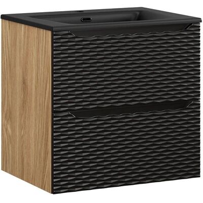 Mueble de baño Elora 60cm PETITS-MEUBLES - Suspendido, 2 cajones, Lavabo de cerámica Mueble de baño Elora 60cm PETITS-MEUBLES - Suspendido, 2 cajones, Lavabo de cerámica