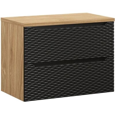 PETITS-MEUBLES Elora 80cm Armoire de salle de bain noire et bois - Publicité PETITS-MEUBLES Elora 80cm Armoire de salle de bain noire et bois - Publicité