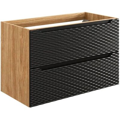 PETITS-MEUBLES Miroir de Salle de Bain Elora 90cm Noir et Bois - Publicité PETITS-MEUBLES Miroir de Salle de Bain Elora 90cm Noir et Bois - Publicité