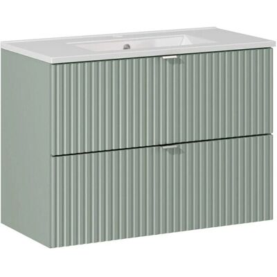 Mueble lavabo Jade Verde 80cm Empotrado - 2 Cajones y Lavabo Mueble lavabo Jade Verde 80cm Empotrado - 2 Cajones y Lavabo