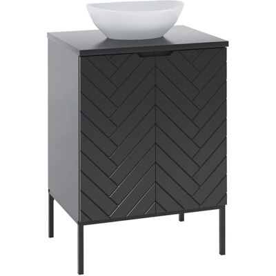 PETITS-MEUBLES Daria Noir 60cm Meuble lavabo - Meuble de salle de bain - Publicité PETITS-MEUBLES Daria Noir 60cm Meuble lavabo - Meuble de salle de bain - Publicité