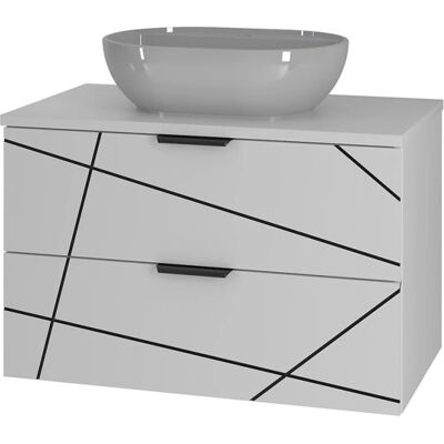 PETITS-MEUBLES Blanc Teren 80cm Meuble salle de bain - Publicité PETITS-MEUBLES Blanc Teren 80cm Meuble salle de bain - Publicité