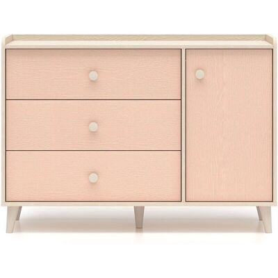 Cómoda Alycia Beige y Rosa de Petits Meubles - Mueble de almacenamiento Cómoda Alycia Beige y Rosa de Petits Meubles - Mueble de almacenamiento