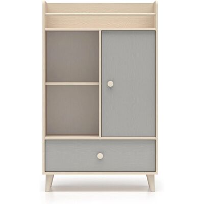 Estantería Petits Meubles Alycia Beige y Gris - 1 Puerta, 1 Cajón Estantería Petits Meubles Alycia Beige y Gris - 1 Puerta, 1 Cajón