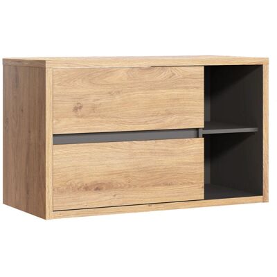 PETITS-MEUBLES - Mueble de baño de madera Rigel 100cm - Antracita PETITS-MEUBLES - Mueble de baño de madera Rigel 100cm - Antracita