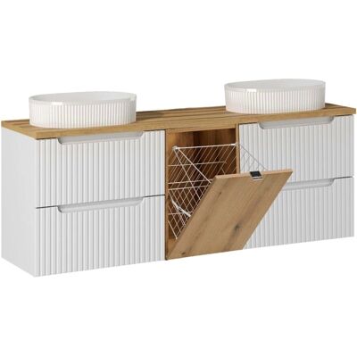 PETITS-MEUBLES Meuble double lavabo Riva 160cm - Meuble de salle de bain - Publicité PETITS-MEUBLES Meuble double lavabo Riva 160cm - Meuble de salle de bain - Publicité