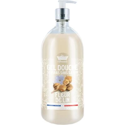 Les Petits Bains de Provence - Fleur de Lin 1L Gel Douche Surgras - pH Neutre - Publicité Les Petits Bains de Provence - Fleur de Lin 1L Gel Douche Surgras - pH Neutre - Publicité