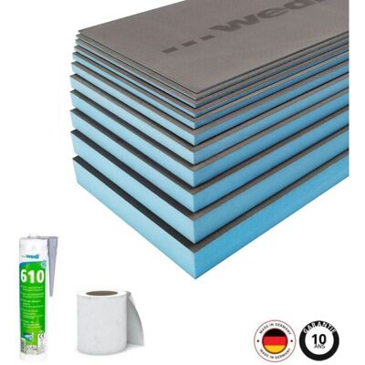 Paneles de construcción Wedi - 250x60x8cm, Gris, Impermeable, Garantía 10 años Paneles de construcción Wedi - 250x60x8cm, Gris, Impermeable, Garantía 10 años