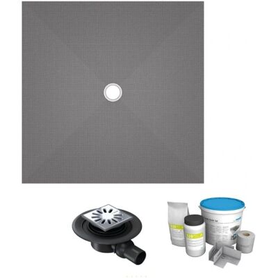 Wedi - Bandeja de ducha 100x100 cm con Drenaje Central - Gris Wedi - Bandeja de ducha 100x100 cm con Drenaje Central - Gris