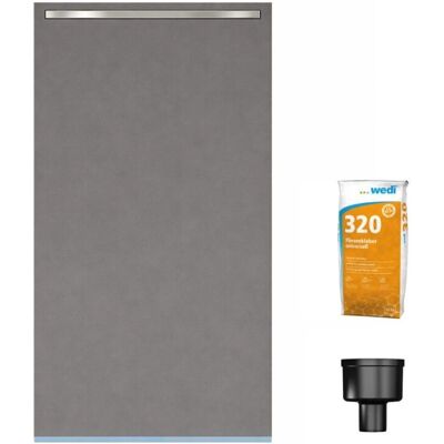 Wedi - Plato de ducha rectangular, 120x80cm, Riolito Neo, con desagüe vertical Wedi - Plato de ducha rectangular, 120x80cm, Riolito Neo, con desagüe vertical