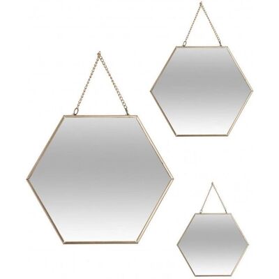 Atmosphera - Univers Décor - Gold - Hexagonal - Lot de Miroirs - Publicité Atmosphera - Univers Décor - Gold - Hexagonal - Lot de Miroirs - Publicité