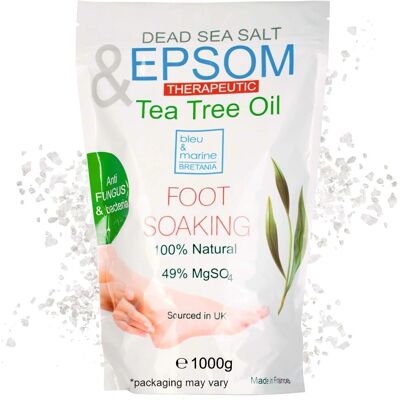 Sale di Epsom Bretania all'Albero del Tè & Sale del Mar Morto - Bagno ai Piedi - Antifungino e Antibatterico Sale di Epsom Bretania all'Albero del Tè & Sale del Mar Morto - Bagno ai Piedi - Antifungino e Antibatterico