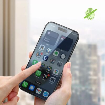 Protection d'écran Moxie pour iPhone 15 Plus - Verre trempé 9H, Transparent - Publicité Protection d'écran Moxie pour iPhone 15 Plus - Verre trempé 9H, Transparent - Publicité