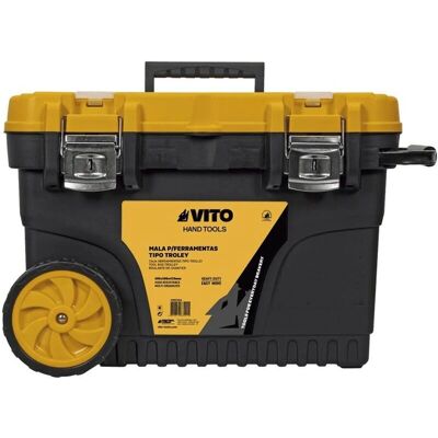 VITO Boîte à outils sur roulettes - Résistante avec poignée télescopique - Publicité VITO Boîte à outils sur roulettes - Résistante avec poignée télescopique - Publicité