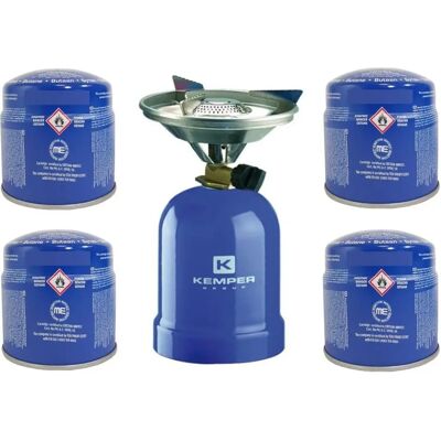 Réchaud à gaz Kemper - Corps en métal 2200W 4 cartouches - Camping - Publicité Réchaud à gaz Kemper - Corps en métal 2200W 4 cartouches - Camping - Publicité