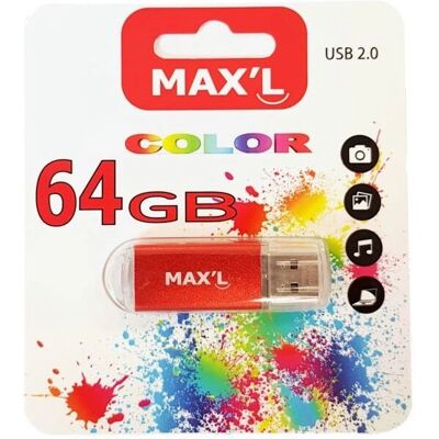 Maxell MAXL85405 Clé USB 64 Go - USB 2.0 Rouge Maxell MAXL85405 Clé USB 64 Go - USB 2.0 Rouge