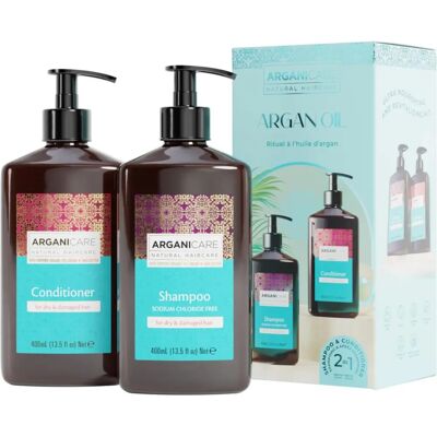 Ensemble Shampooing + Après-shampoing Arganicare - Soins capillaires - Publicité Ensemble Shampooing + Après-shampoing Arganicare - Soins capillaires - Publicité