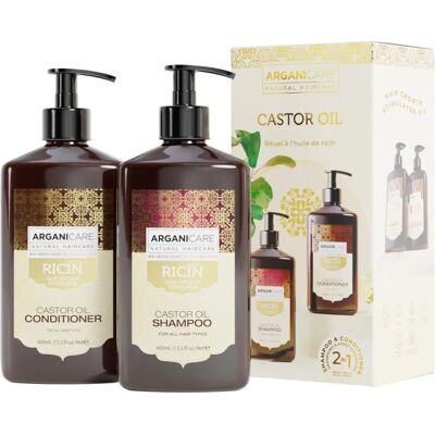 Arganicare Pack Ricin Shampooing 400ml + Après-Shampooing 400ml - Ensemble Soins Capillaires - Publicité Arganicare Pack Ricin Shampooing 400ml + Après-Shampooing 400ml - Ensemble Soins Capillaires - Publicité