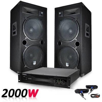 BM SONIC LSC215 - 2x15" woofer - 3 voies - 1000W enceinte PA - Publicité BM SONIC LSC215 - 2x15" woofer - 3 voies - 1000W enceinte PA - Publicité
