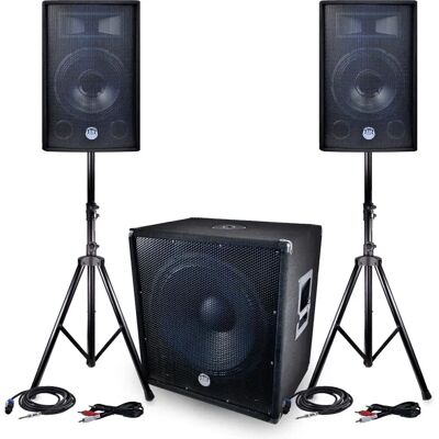 Système de haut-parleurs BM Sonic BMS1812 2400W - 30cm/12" + Subwoofer 46cm/18" - Publicité Système de haut-parleurs BM Sonic BMS1812 2400W - 30cm/12" + Subwoofer 46cm/18" - Publicité