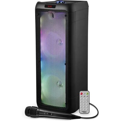 Haut-parleurs PA Festisound SRX208 - Bluetooth, USB, SD, LED, 500W - Micro - Publicité Haut-parleurs PA Festisound SRX208 - Bluetooth, USB, SD, LED, 500W - Micro - Publicité