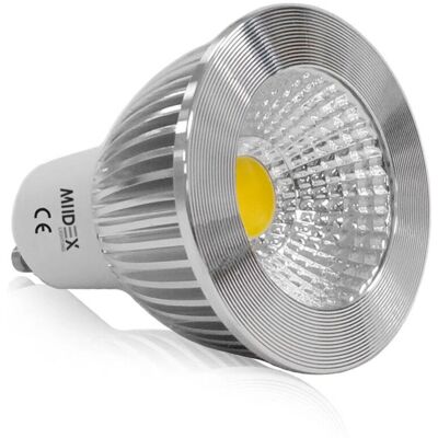 MIIDEX LIGHTING - GU10 COB 6W 75° Alluminio - Bianco caldo 3000K - Corpo illuminante MIIDEX LIGHTING - GU10 COB 6W 75° Alluminio - Bianco caldo 3000K - Corpo illuminante