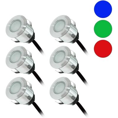 MIIDEX LIGHTING Kit spot terrazza led 6x0,6W 12V Bleu - Kit spots LED - Publicité MIIDEX LIGHTING Kit spot terrazza led 6x0,6W 12V Bleu - Kit spots LED - Publicité