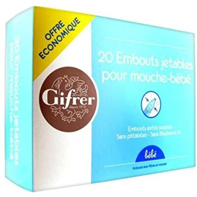 Embouts jetables GIFRER pour Mouche-Bébé - 20 pièces - Publicité Embouts jetables GIFRER pour Mouche-Bébé - 20 pièces - Publicité