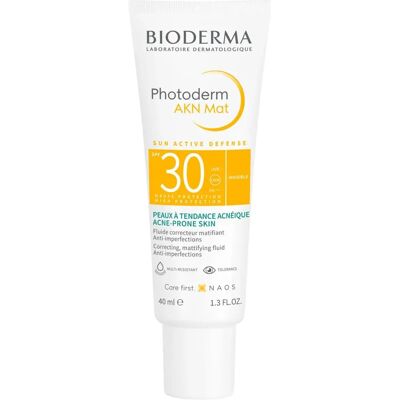 Bioderma AKN Mat SPF 30 For Kviser og Oily Hud 40ml - Solkrem Bioderma AKN Mat SPF 30 For Kviser og Oily Hud 40ml - Solkrem