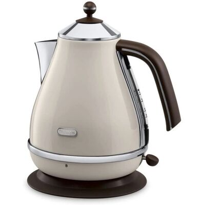 De'Longhi Bouilloire Électrique Beige 1.7L Style Rétro 2000W - Publicité De'Longhi Bouilloire Électrique Beige 1.7L Style Rétro 2000W - Publicité