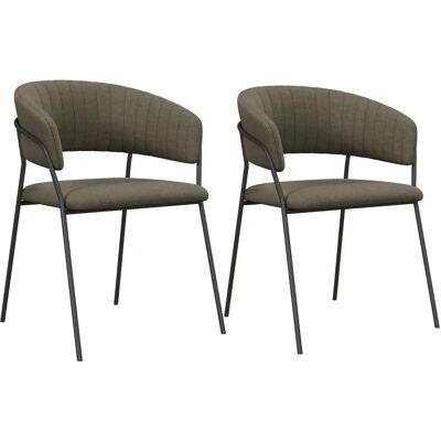 Chaise de salle à manger Moloo LUCA - Taupe & Noir - 55x79x58cm - Publicité Chaise de salle à manger Moloo LUCA - Taupe & Noir - 55x79x58cm - Publicité
