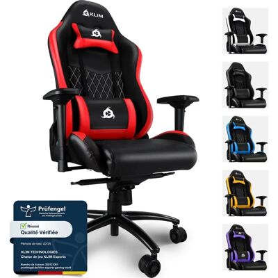 Chaise Gaming Klim - Ergonomique, Premium, Noir et Rouge - Publicité Chaise Gaming Klim - Ergonomique, Premium, Noir et Rouge - Publicité